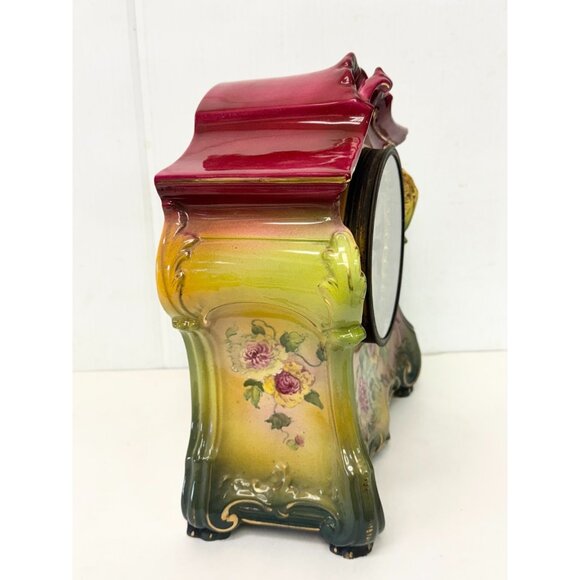 Antique Victorian Royal Bonn Germany Porcelain Mantle Clock - Picture 4 of 11